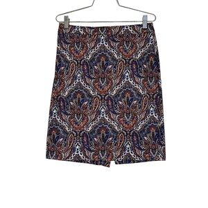 J Crew Factory The Pencil Skirt 4 Paisley Multi Color